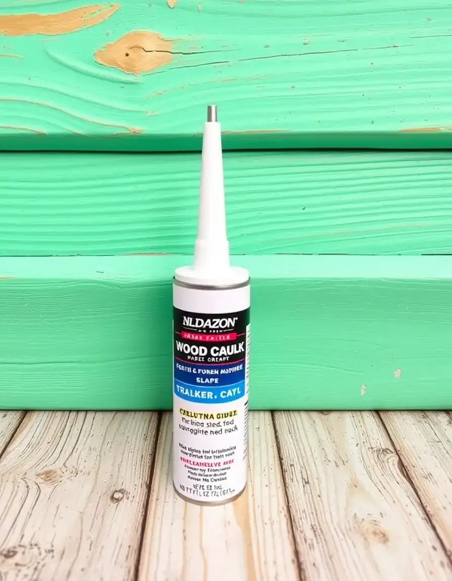 Wood colored gap filler caulk for floorboards