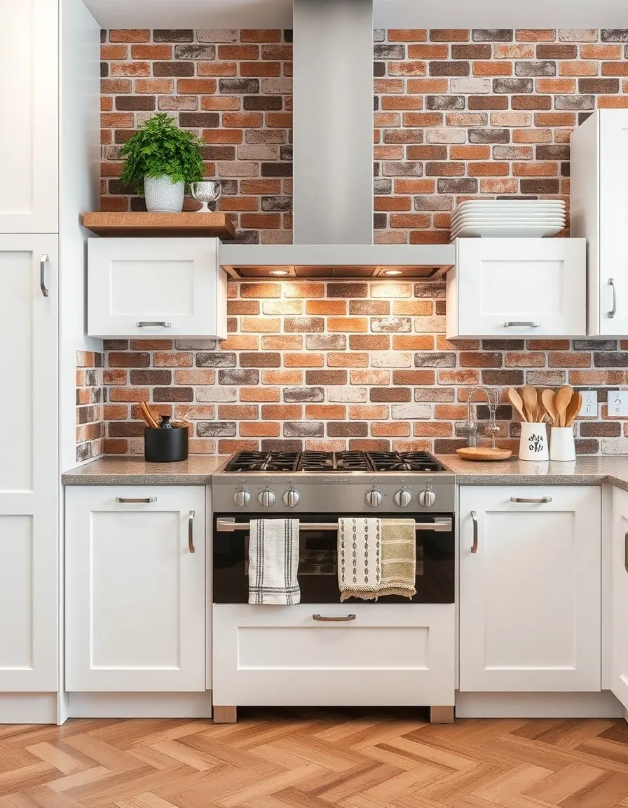 Vinyl Waterproof Kitchen Wallpaper with a realistic brick look