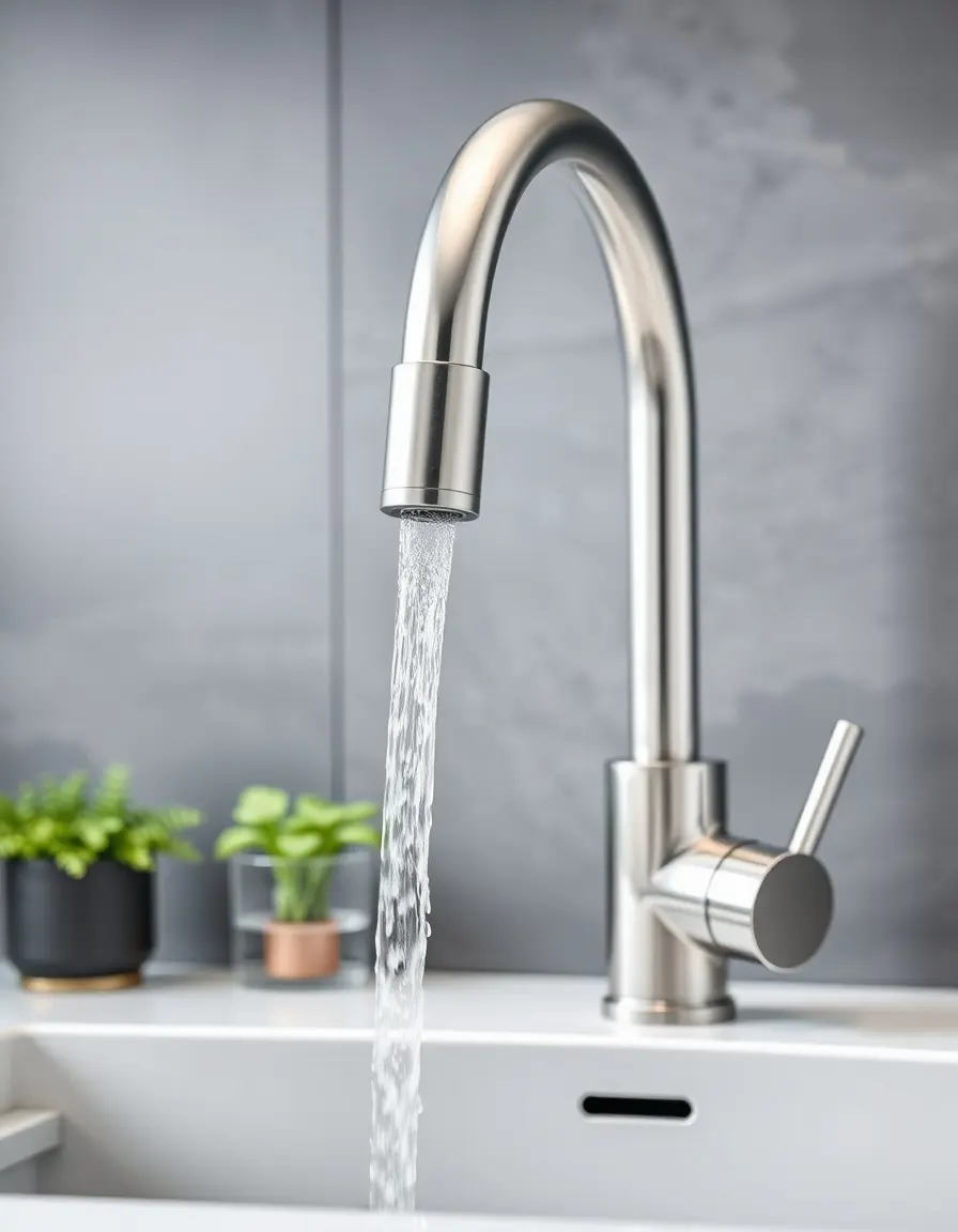 Low flow eco-friendly kitchen faucet with aerator