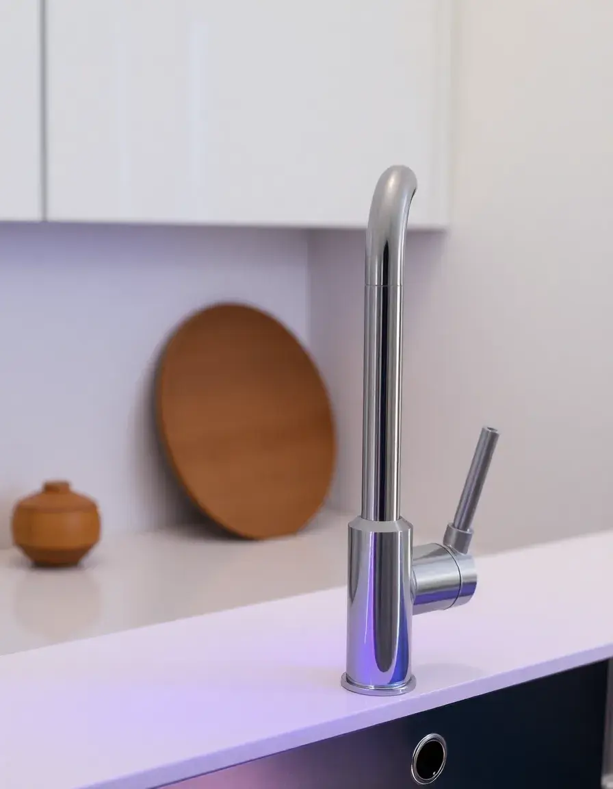 LED light kitchen faucet with temperature indicator