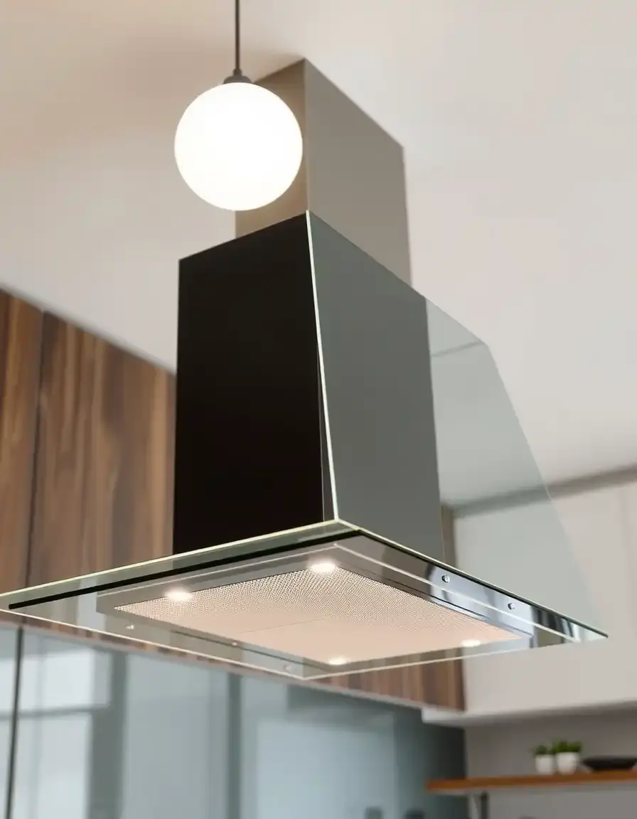 Glass Island Hood Extractor Fan pendant style