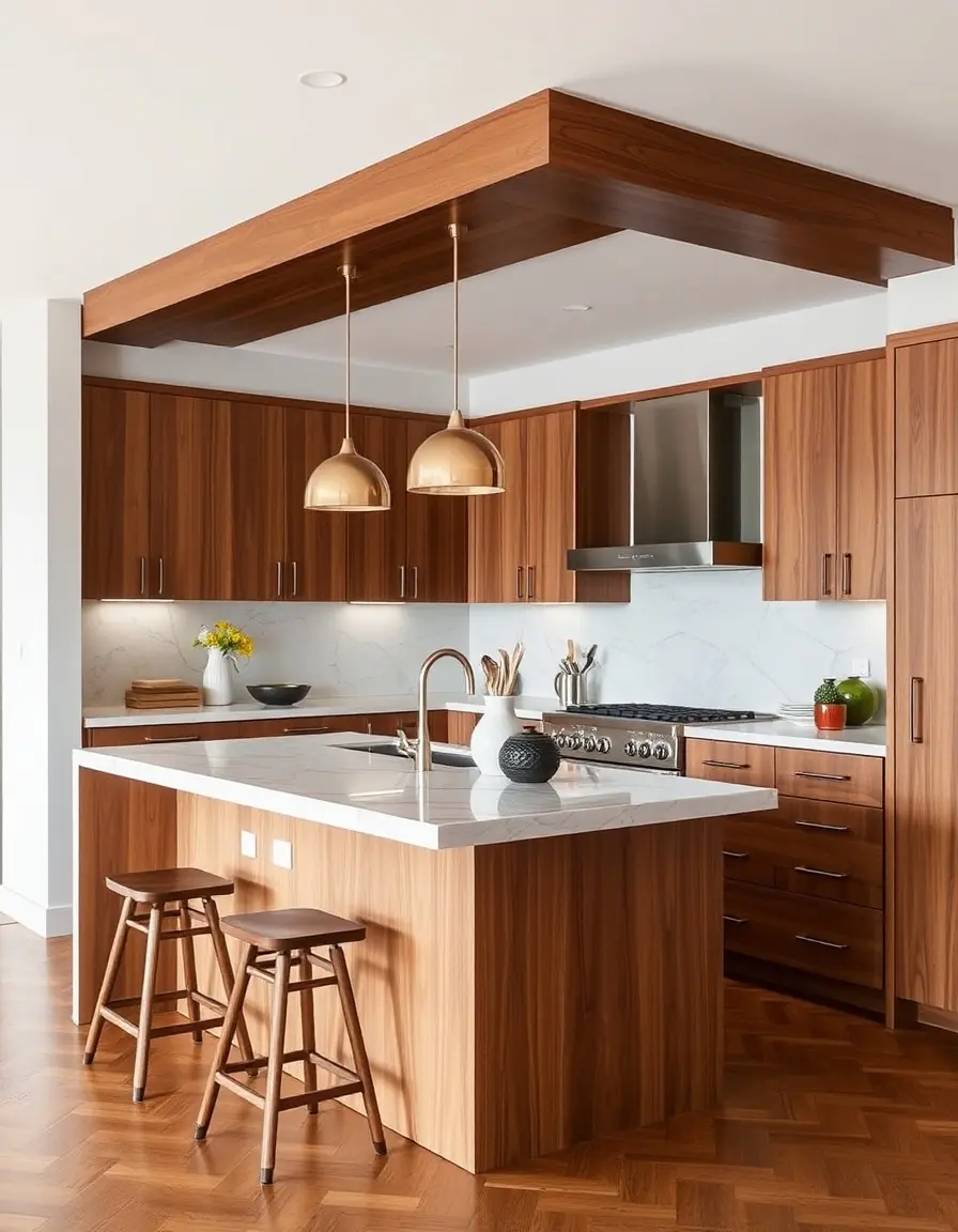 Kitchen Island Breakfast Bar with stools underneath