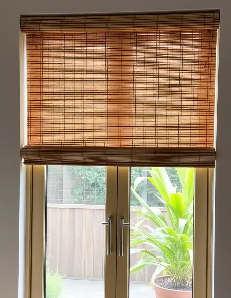 Natural bamboo roll up blinds