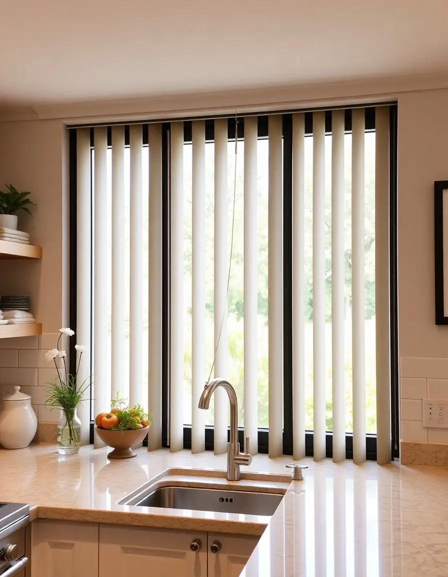 Vinyl vertical blinds for large windows