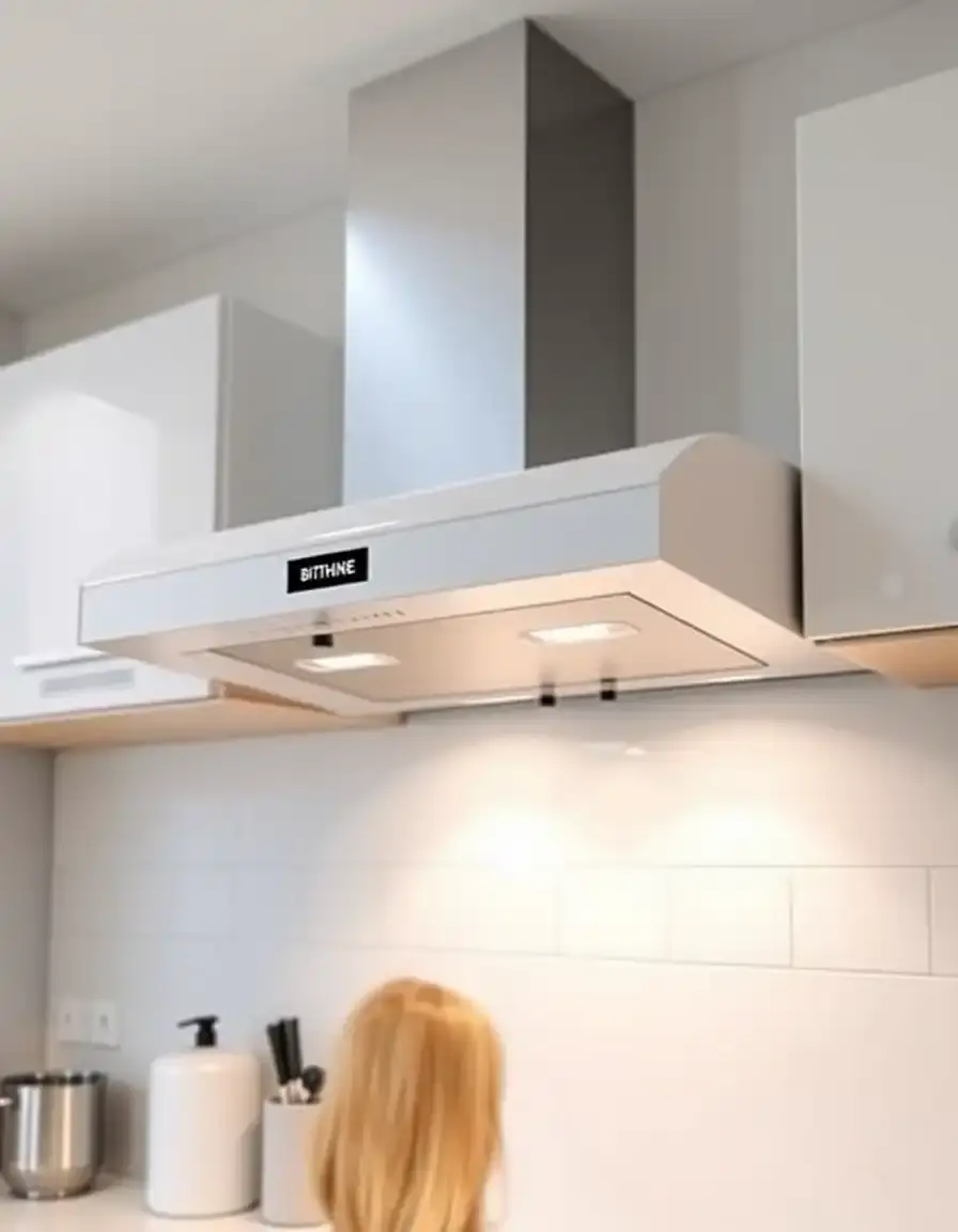 Under cabinet canopy hood kitchen extractor slim design