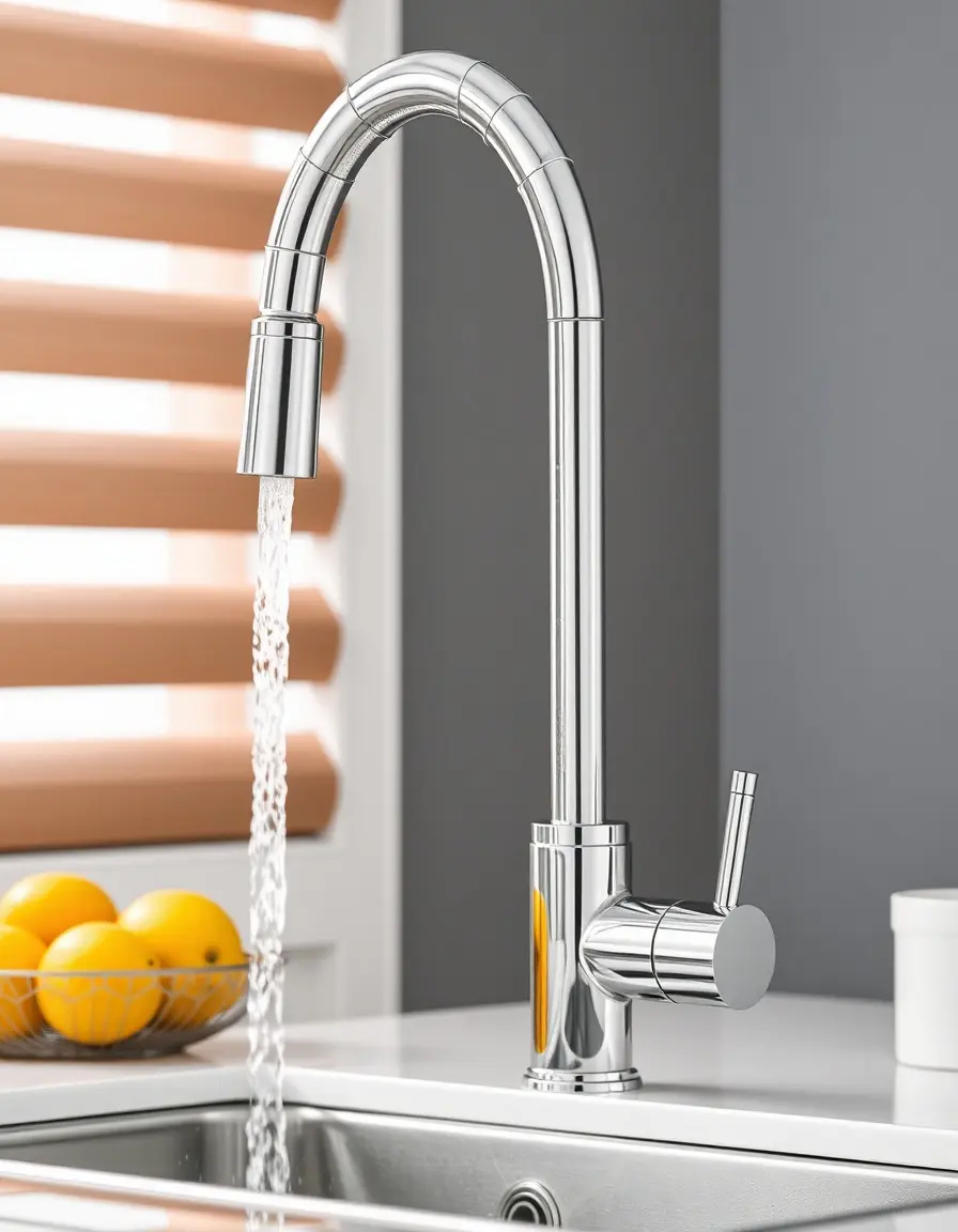 360 degree swivel spout kitchen mixer tap in chrome finish