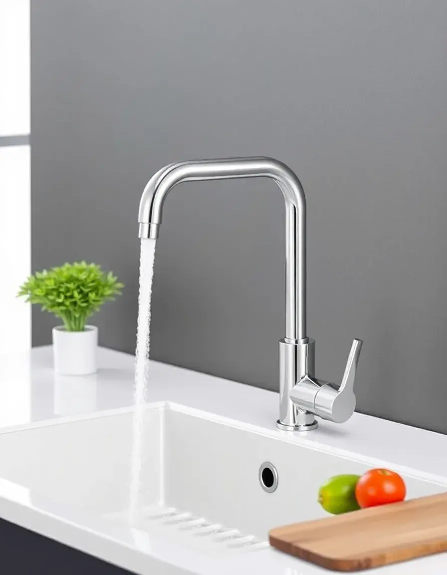 Extendable pull out hose kitchen mixer tap with spray function