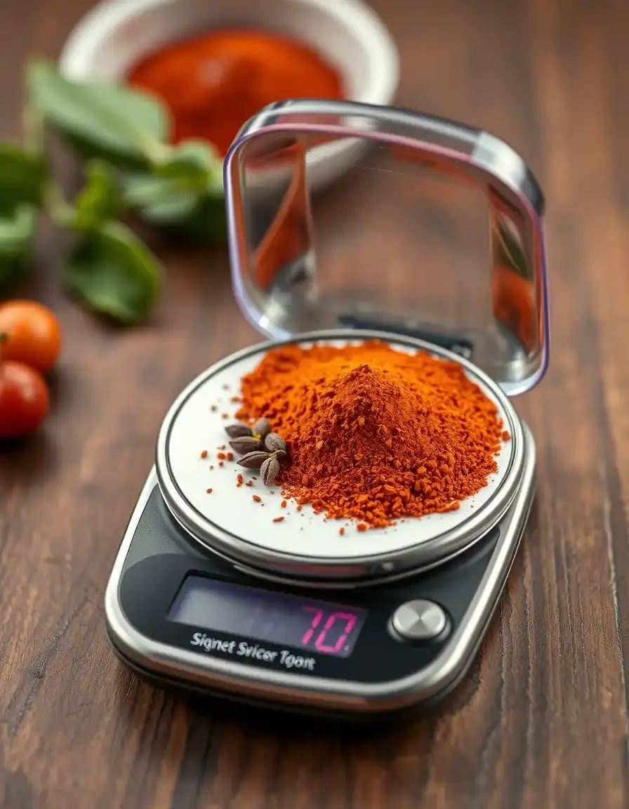 Pocket size kitchen scale for spices