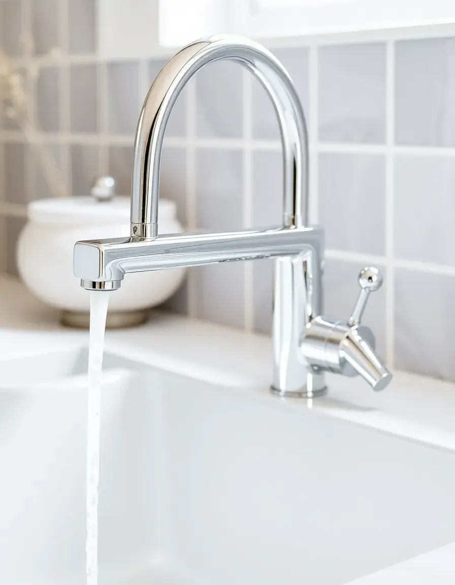 Classic chrome pillar tap set with separate hot and cold handles