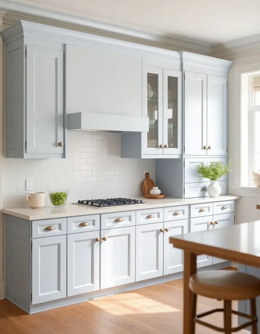 Powder Blue Shaker Style Cabinets