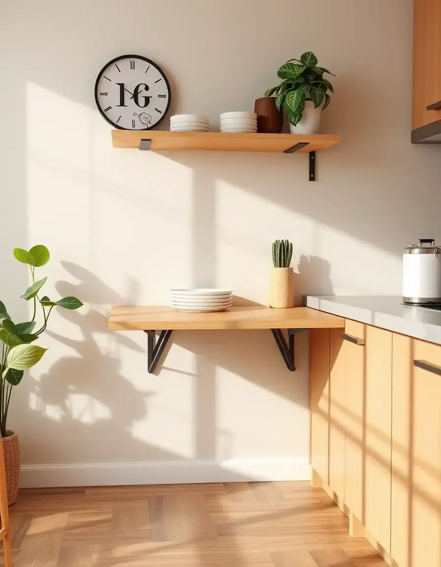 Space saving folding kitchen table furniture wall mount