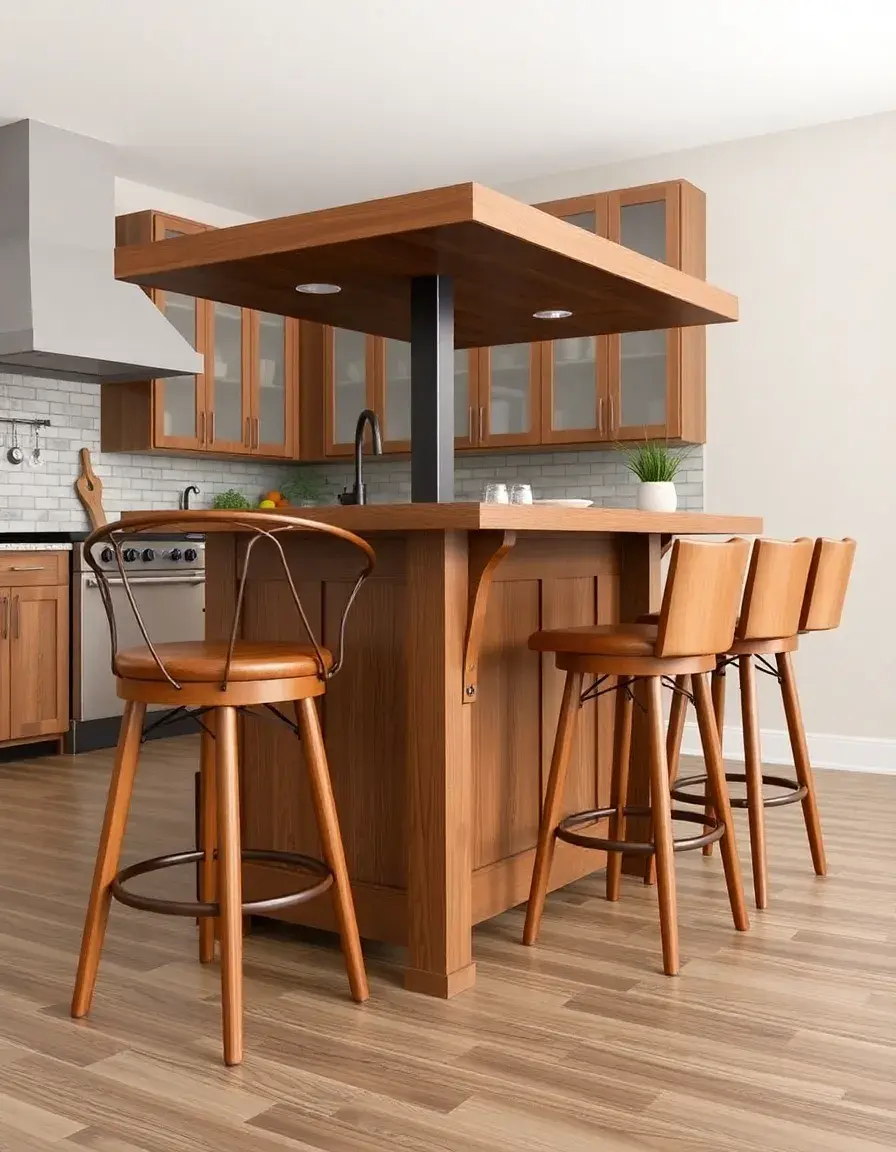 Pub style counter height kitchen table with stools
