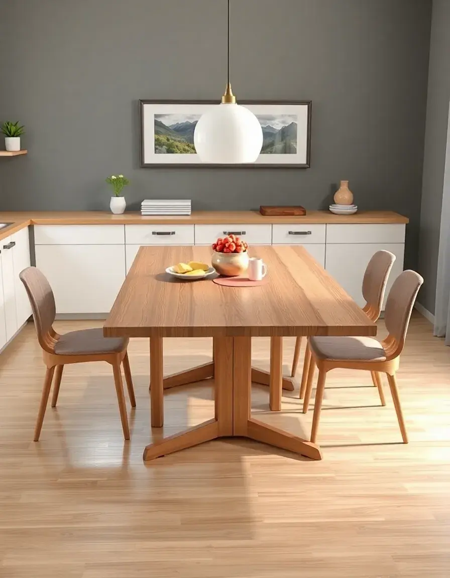 Extendable furniture kitchen table with extra leaves