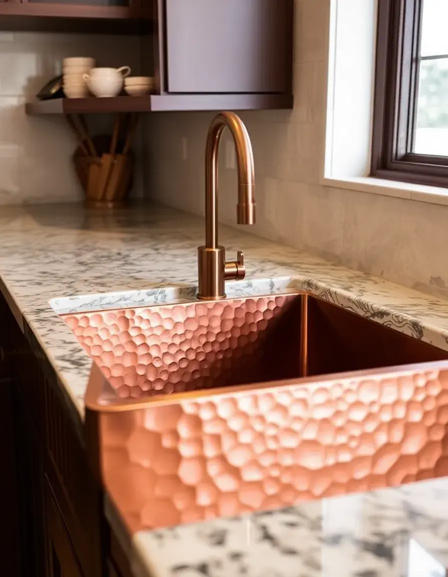 Copper Hammered Kitchen Sink artisan design