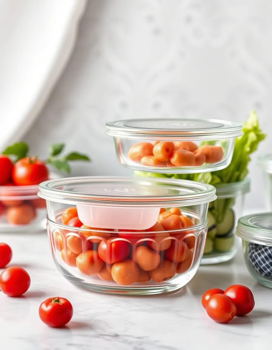 Set of borosilicate glass storage containers with airtight lids