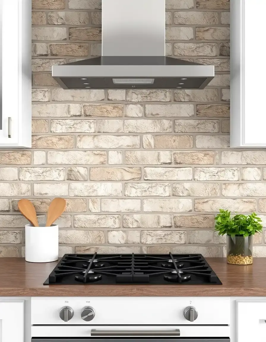 Faux Brick Backsplash Tile
