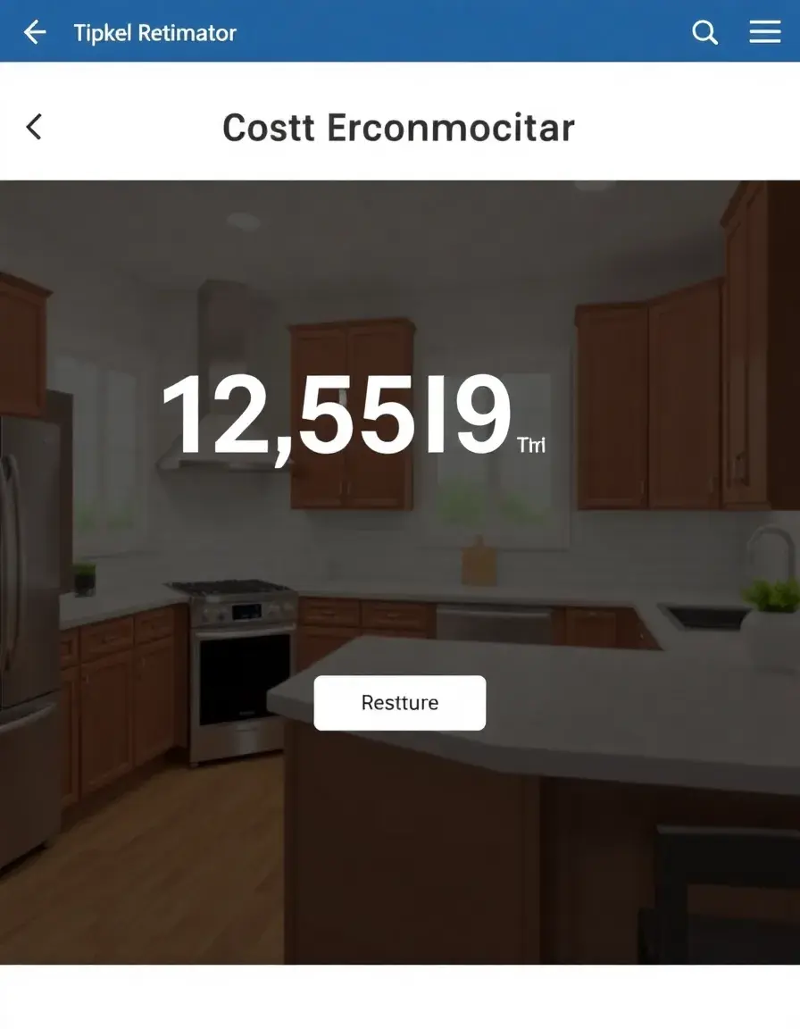 Digital cost estimator tool for kitchen remodel screenshot