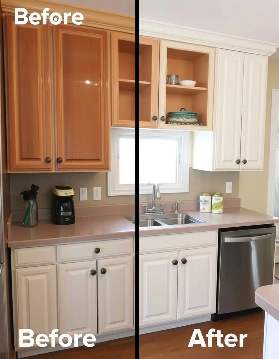 Vinyl cabinet refacing kit before and after