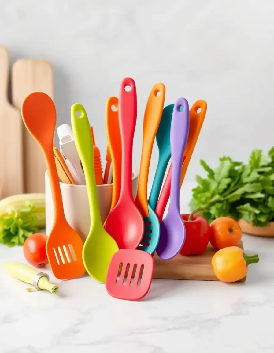 Heat resistant silicone utensil kitchen set
