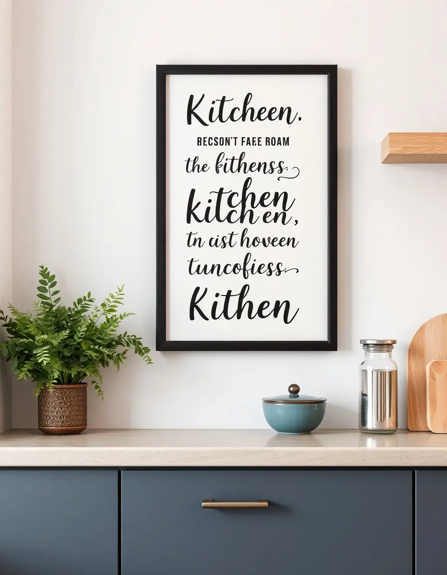 Wall Art Print Kitchen Themed in a modern kitchen