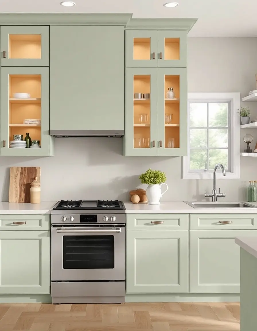 Replacement sage green cabinet doors