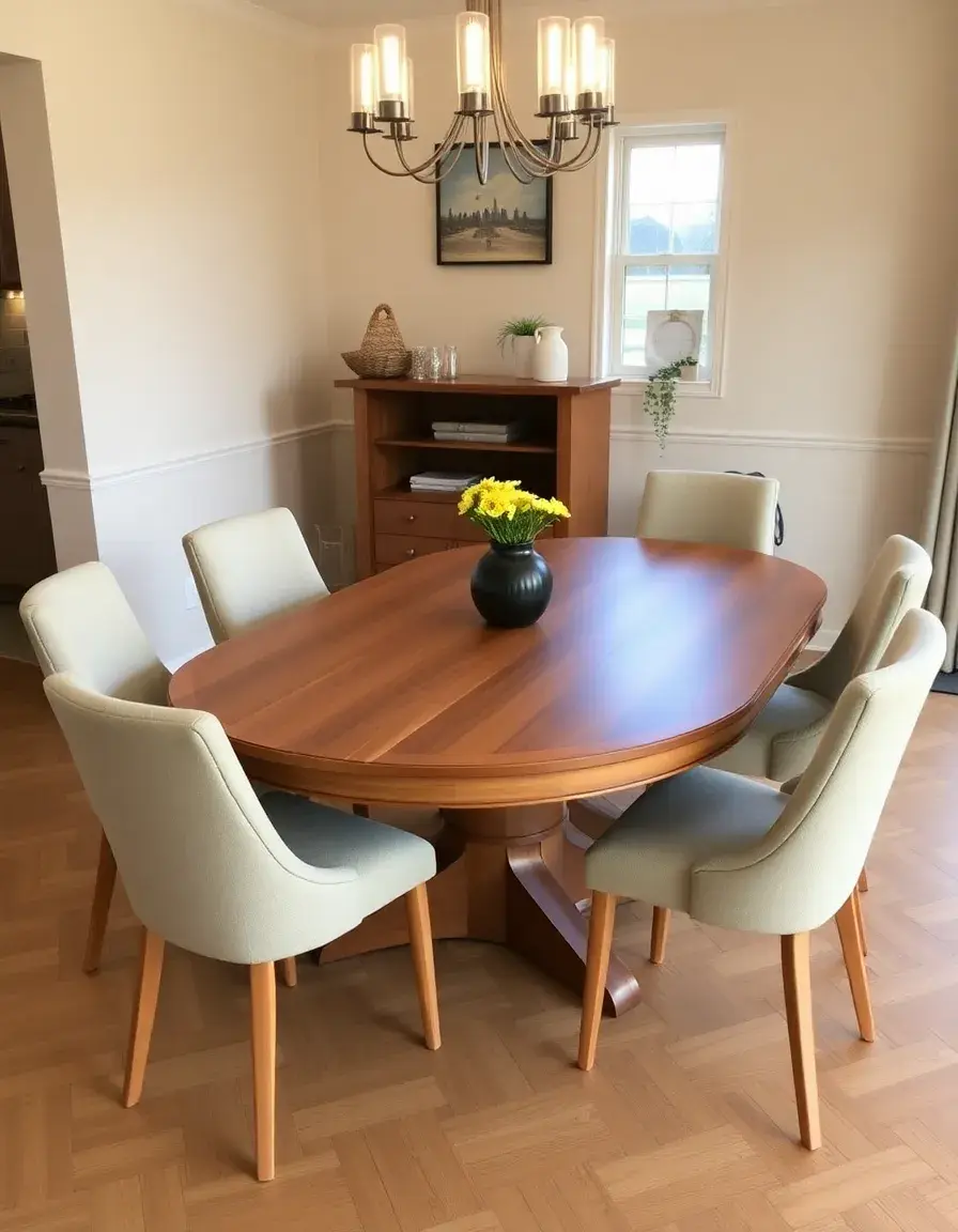 Oval Dining Table Kitchen extendable with chairs