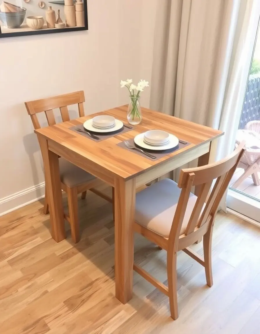 Compact Square Kitchen Dining Table four seats