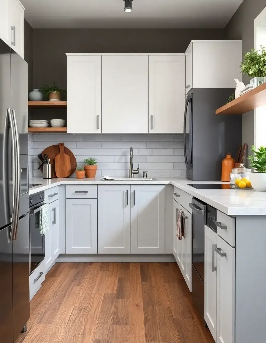 Wood-look Vinyl Kitchen Tile Flooring self-adhesive in small kitchen