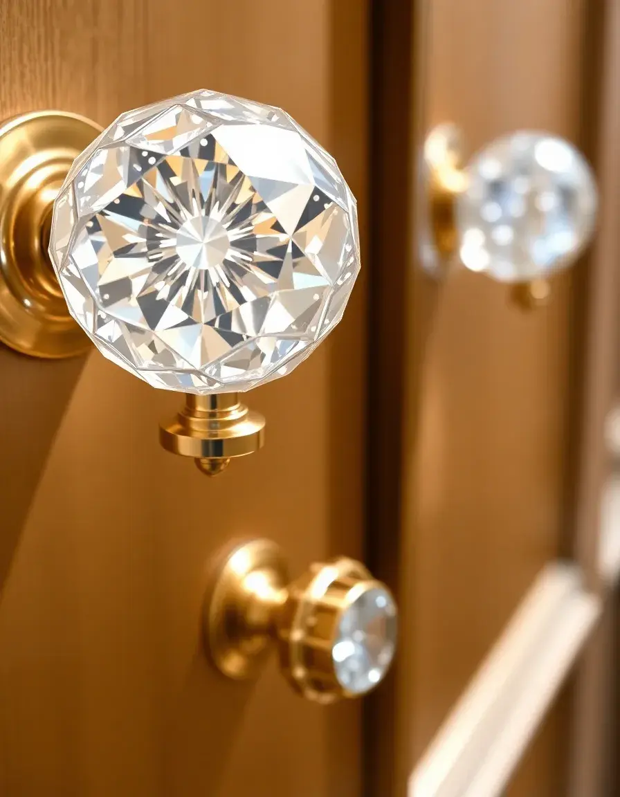 Sparkling Glass Crystal Knob Handles