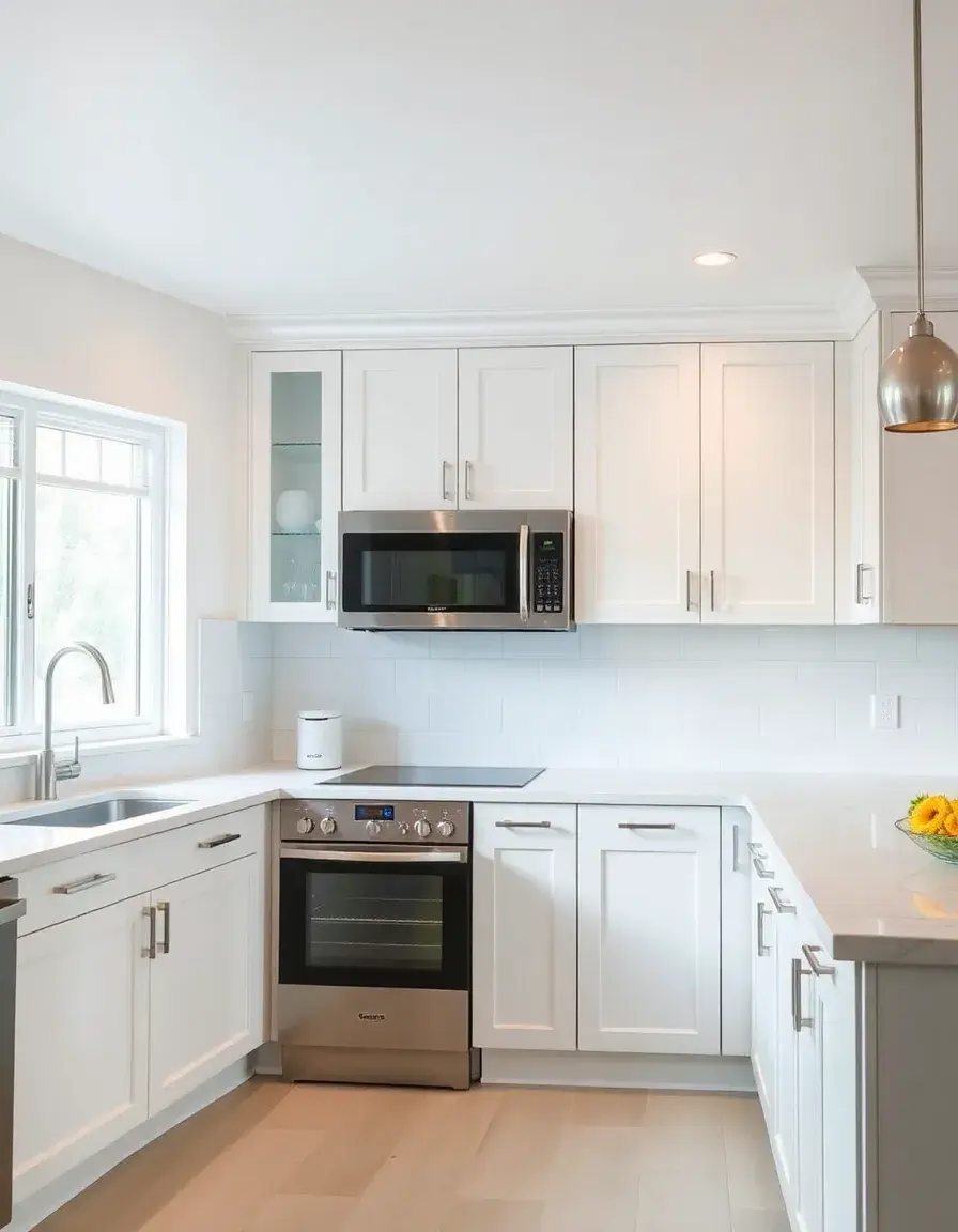 Semi Gloss Kitchen Paint White on cabinets and walls