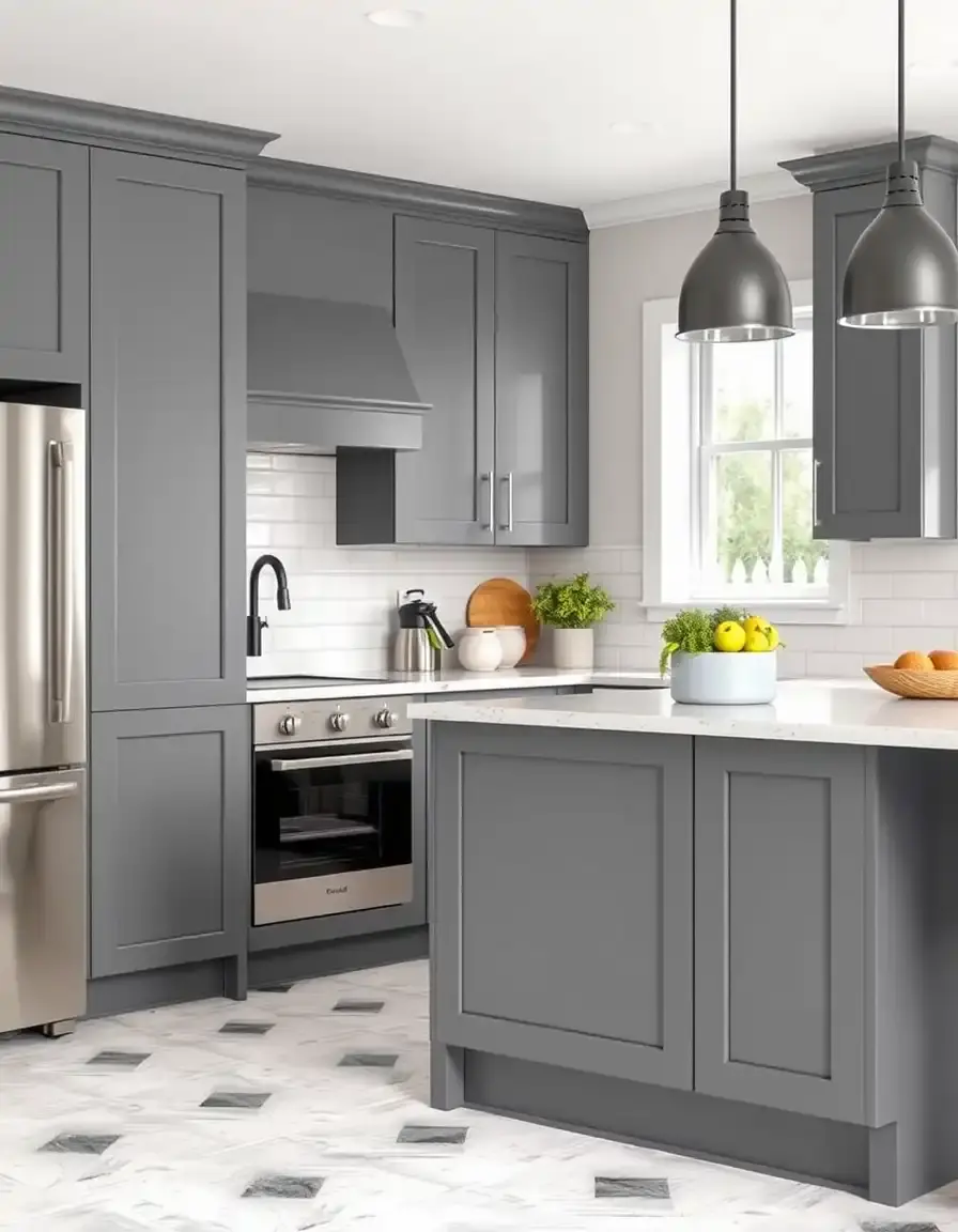 Washable matte finish kitchen paint in gray