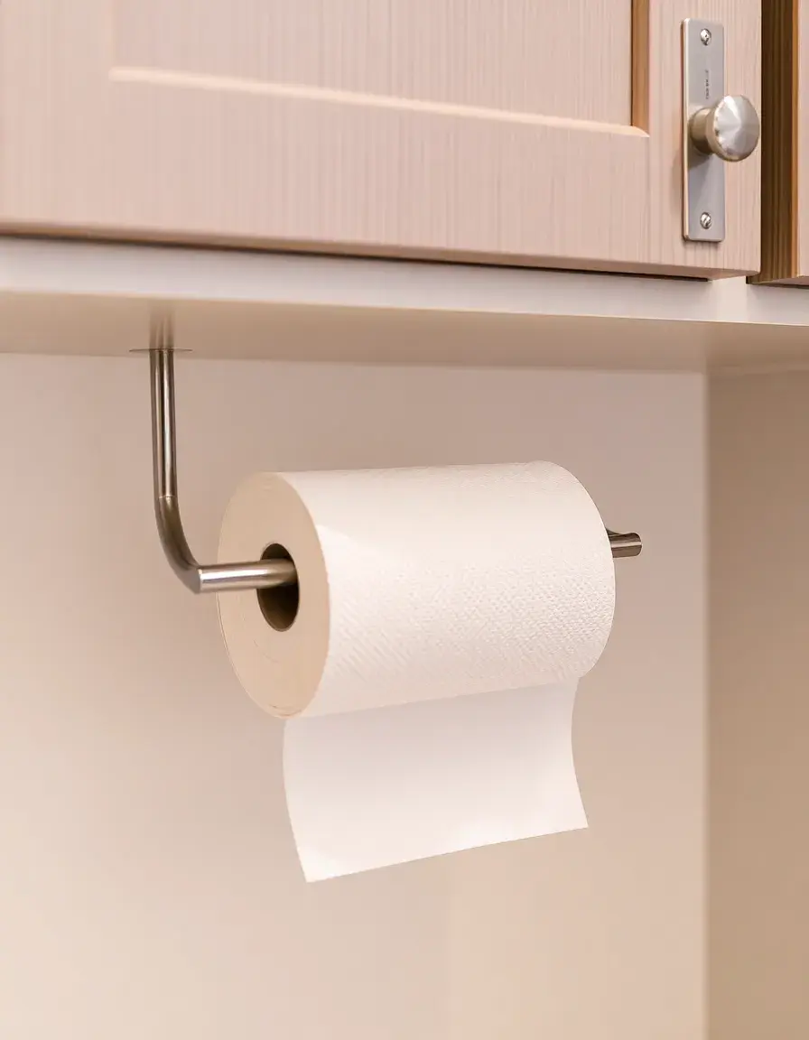 Wall Mount Stainless Steel Paper Towel Holder under cabinet
