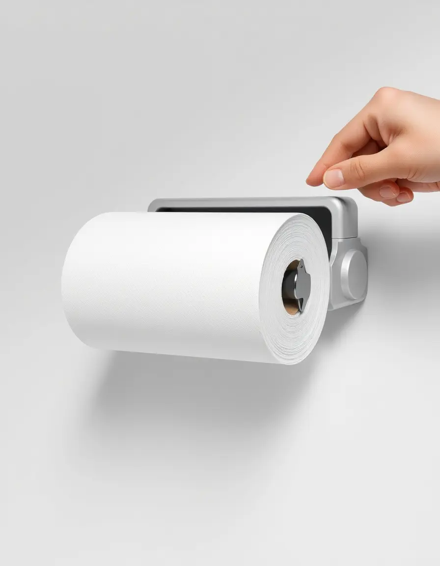 Paper towel dispenser with easy tear cutter blade