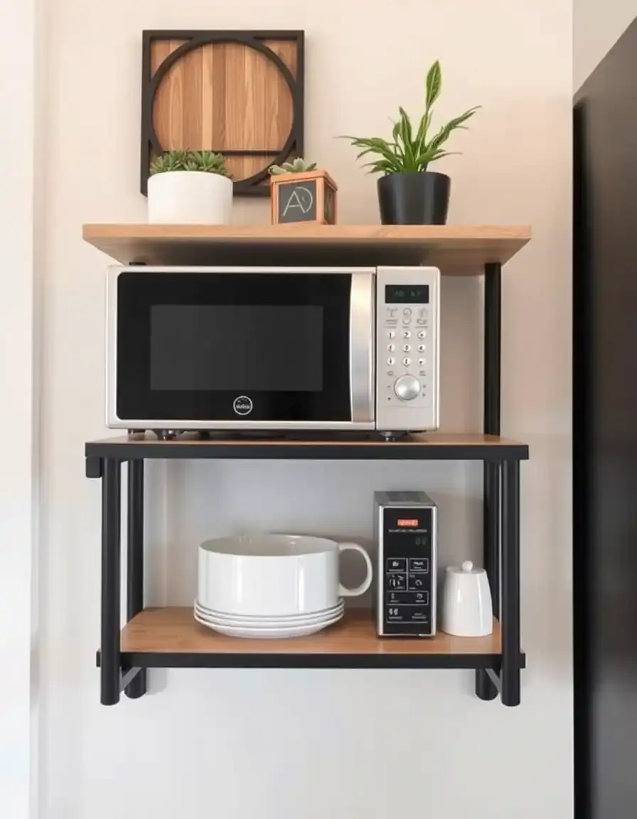 Over microwave shelf stand for extra storage