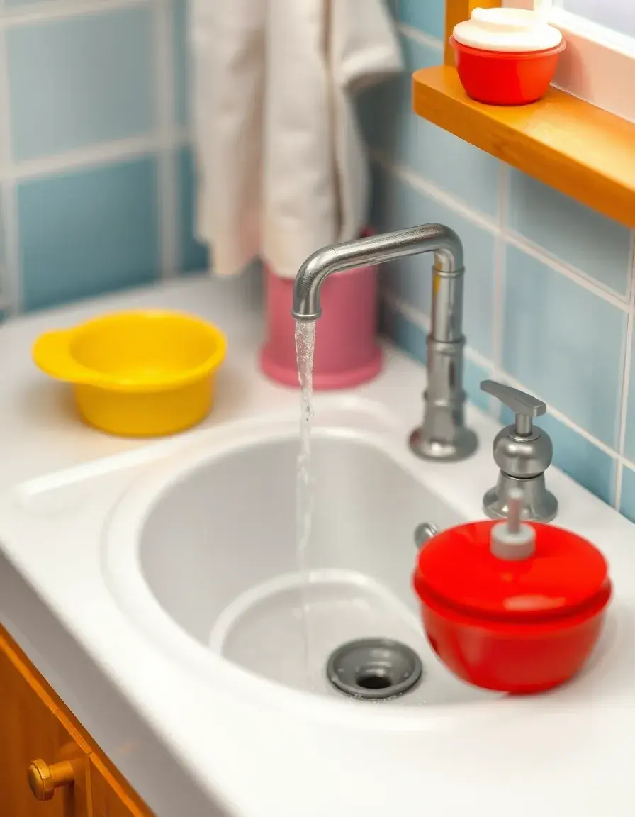 Toy sink with real running water pump