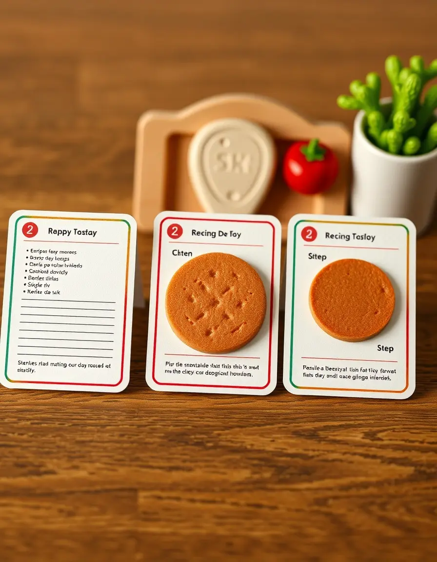 Laminated toy recipe card set