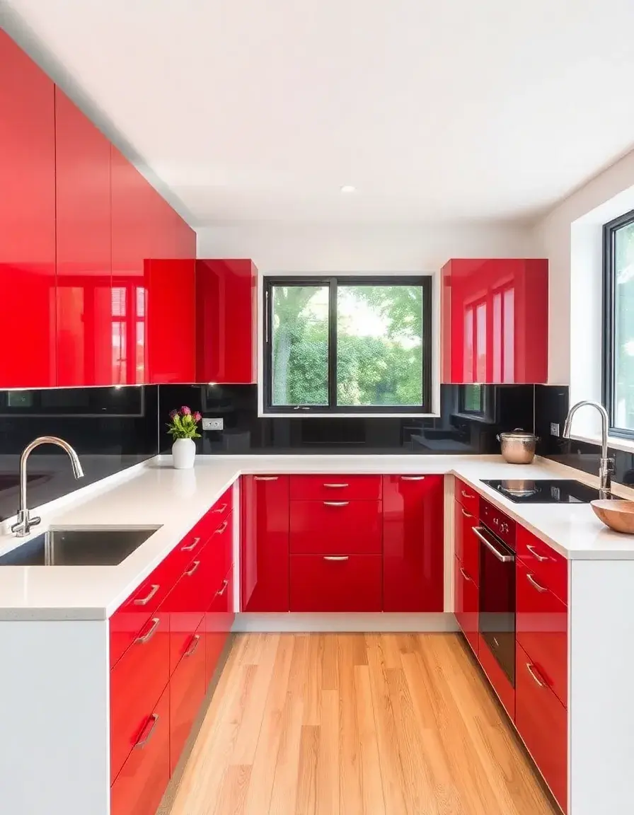 Red High Gloss Replacement Kitchen Doors