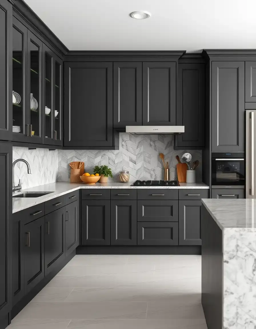 Dark Gray Matte Cabinets with anti-fingerprint finish