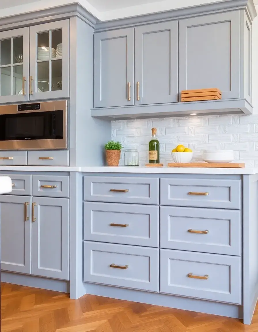 Gray Base Cabinets with pull drawers