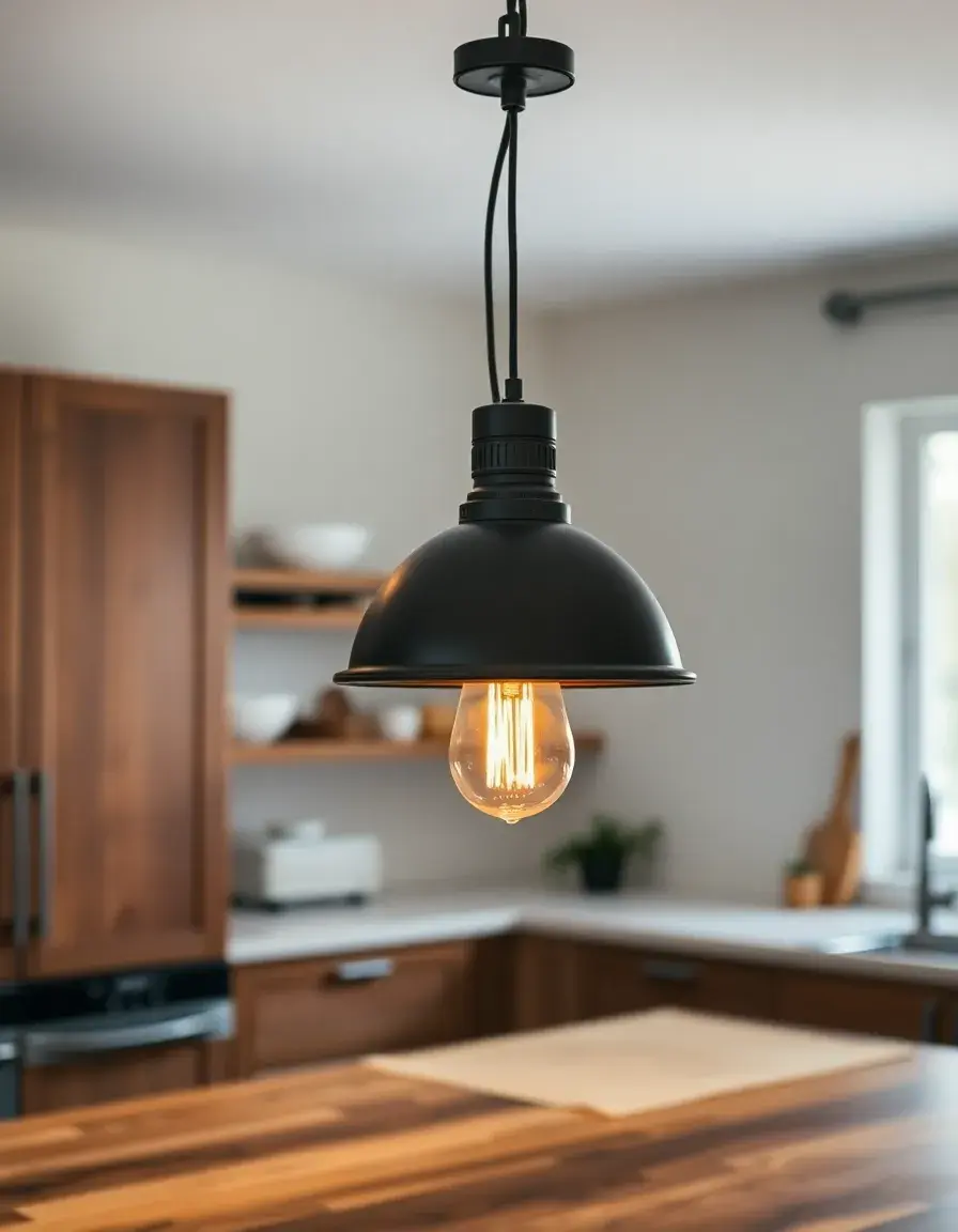 Black industrial pendant kitchen island lights set of three