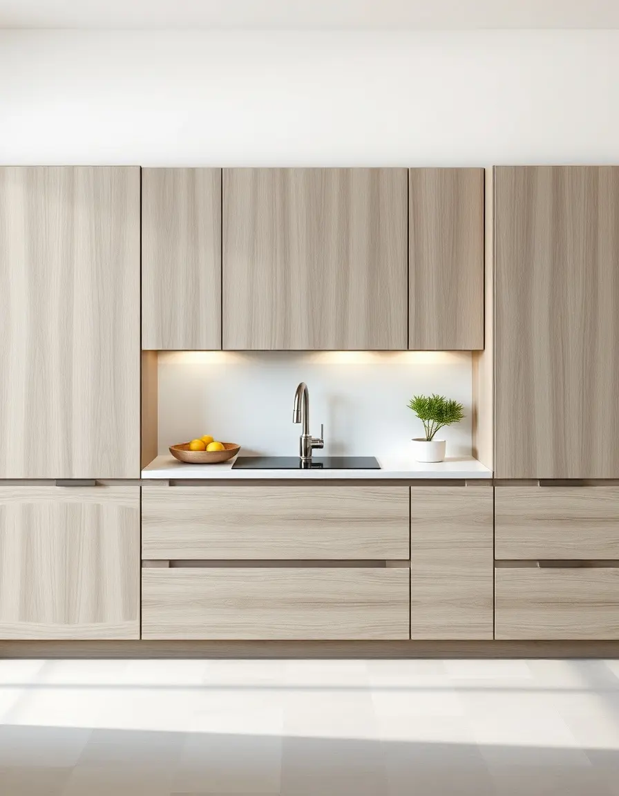 Natural ash grey wood grain cabinets