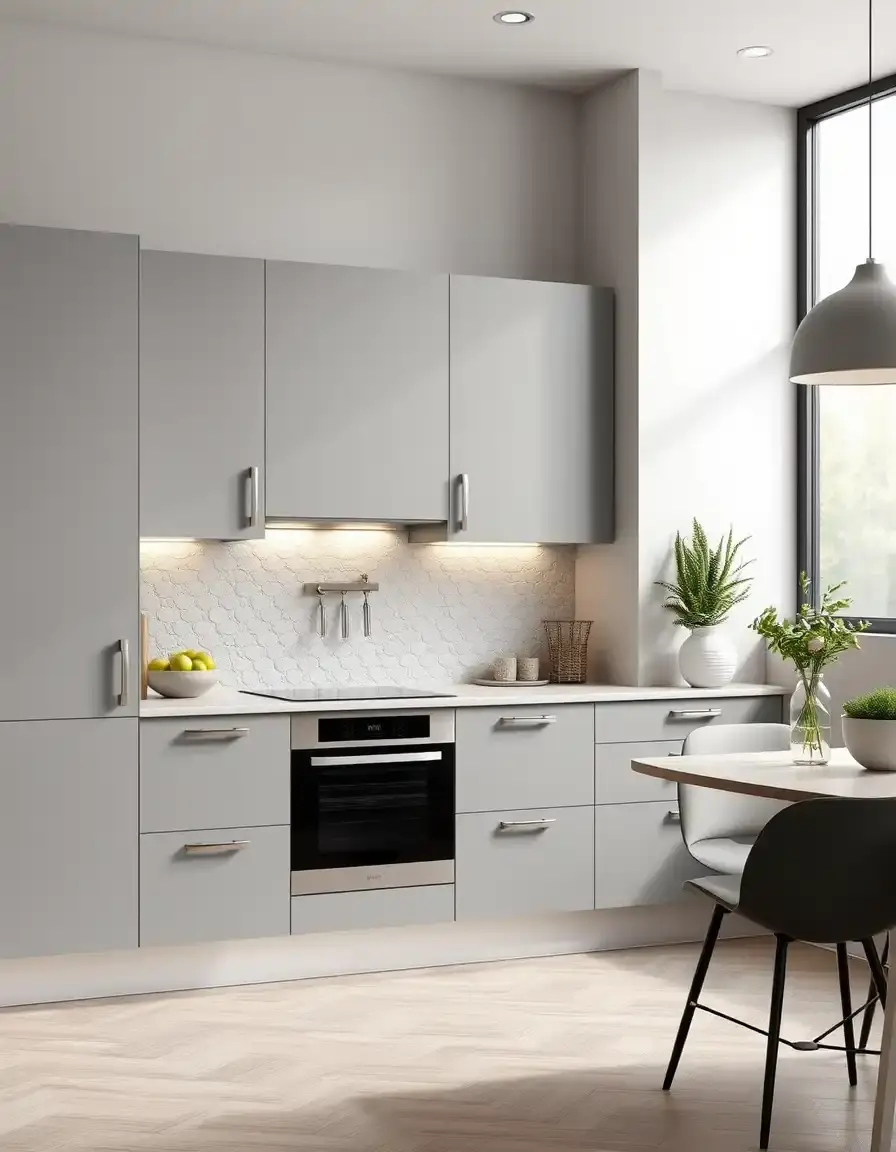 Pebble grey wall mounted kitchen units
