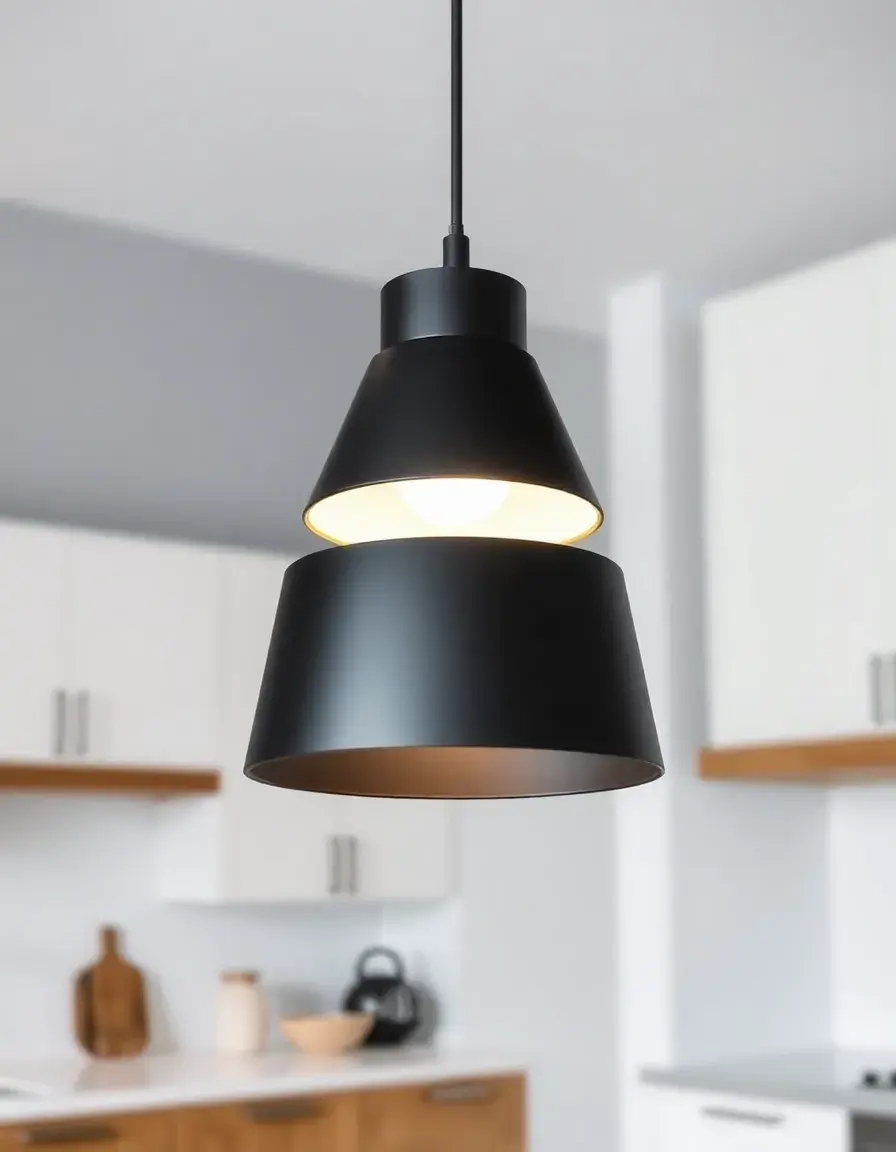 Sleek Modern LED Pendant Light over a kitchen island