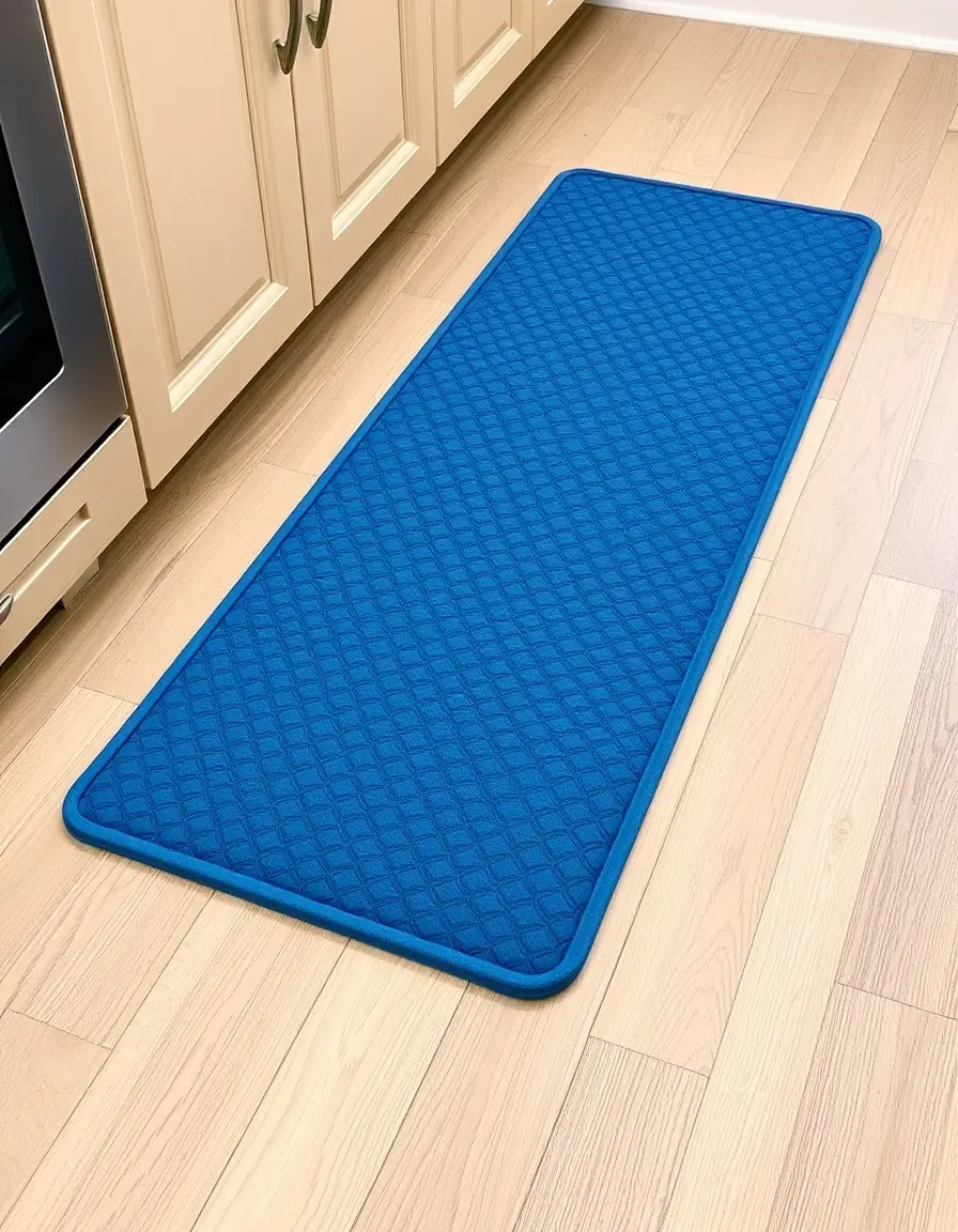 Thick Memory Foam Kitchen Runner Cushion in blue