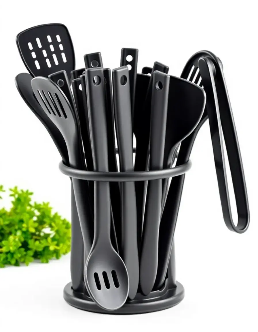 12-piece Silicone Cooking Utensil Set in Black