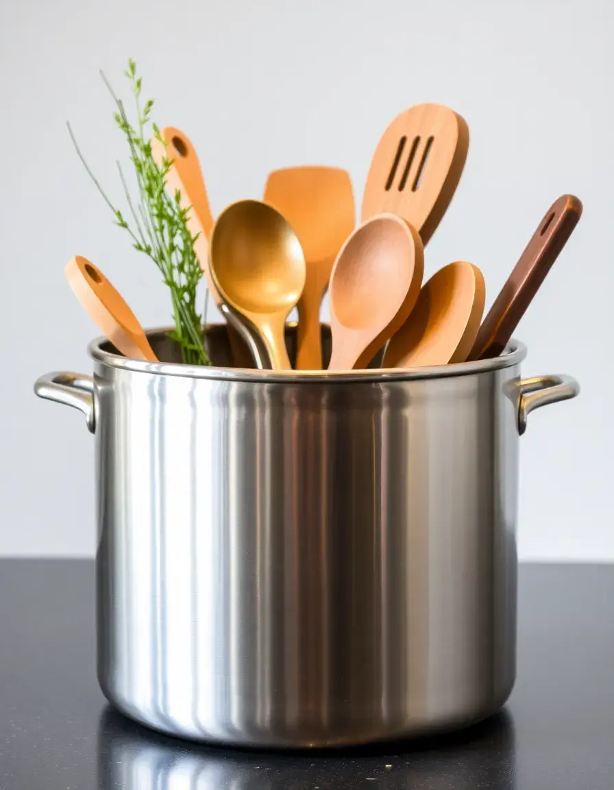 Brushed Stainless Steel Utensil Crock