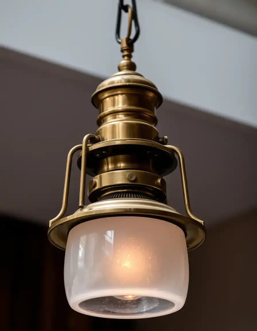 Vintage Brass Pendant Lamp industrial style for kitchen