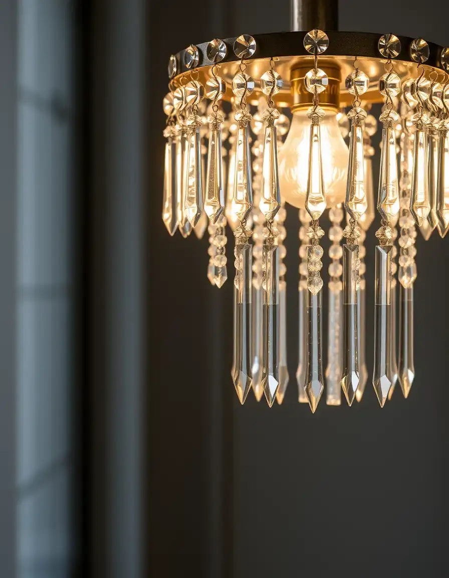 Luxurious crystal beaded pendant light