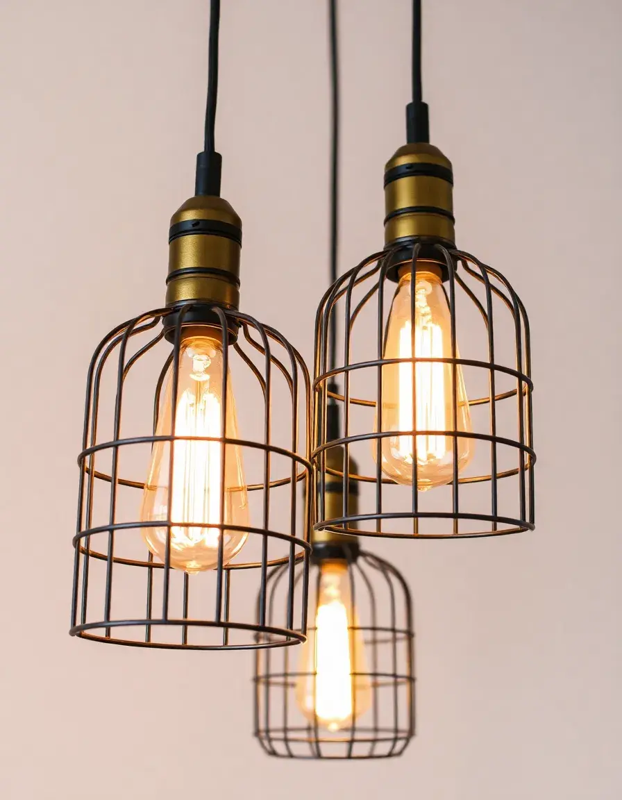 Industrial Pendant Lights Set for Kitchen Island