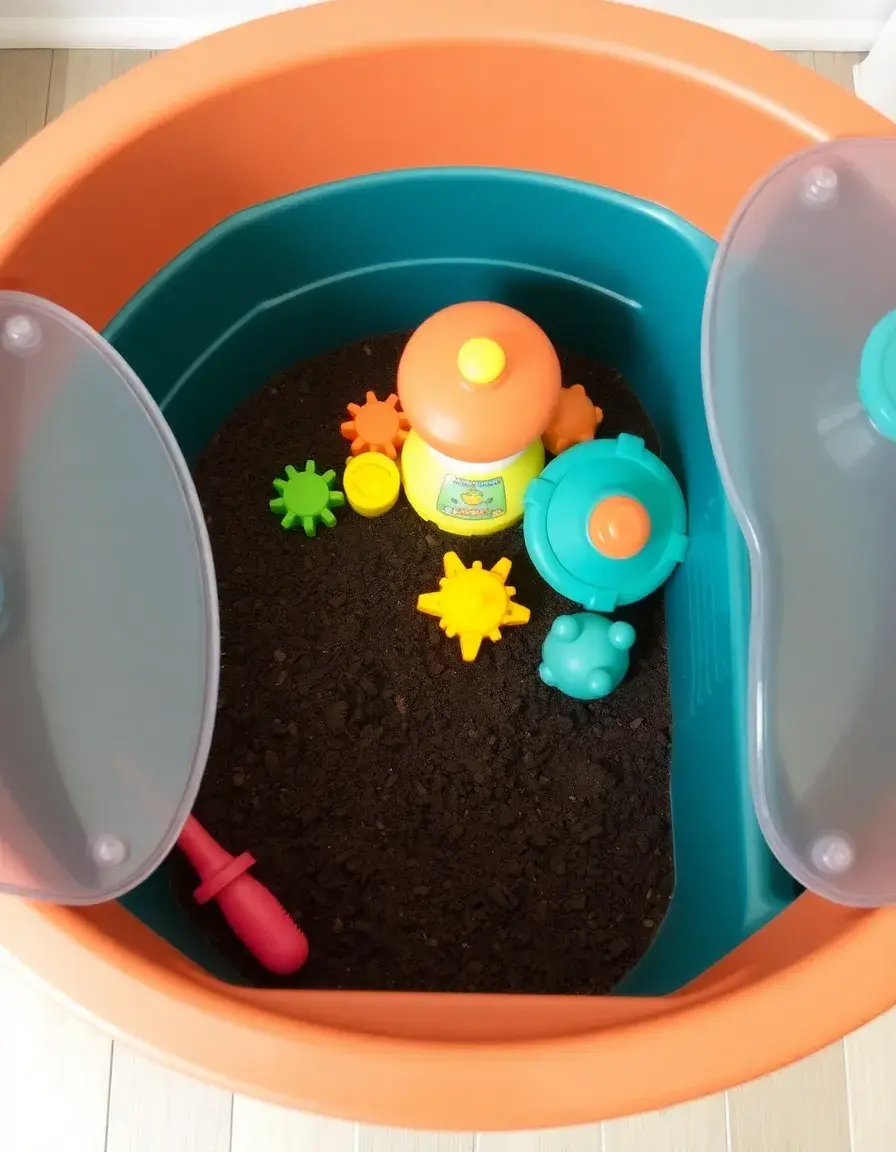 Sensory Mud Kitchen Bin with lids